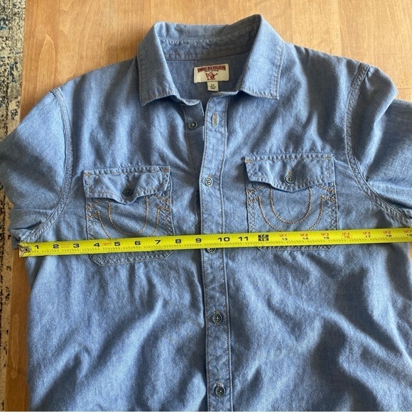 True Religion Blue Denim Shirt - Picture 6 of 8